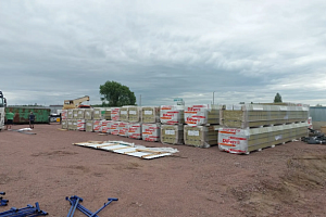 Новое складское здание с административно-бытовыми помещениями в деревне Разметелево